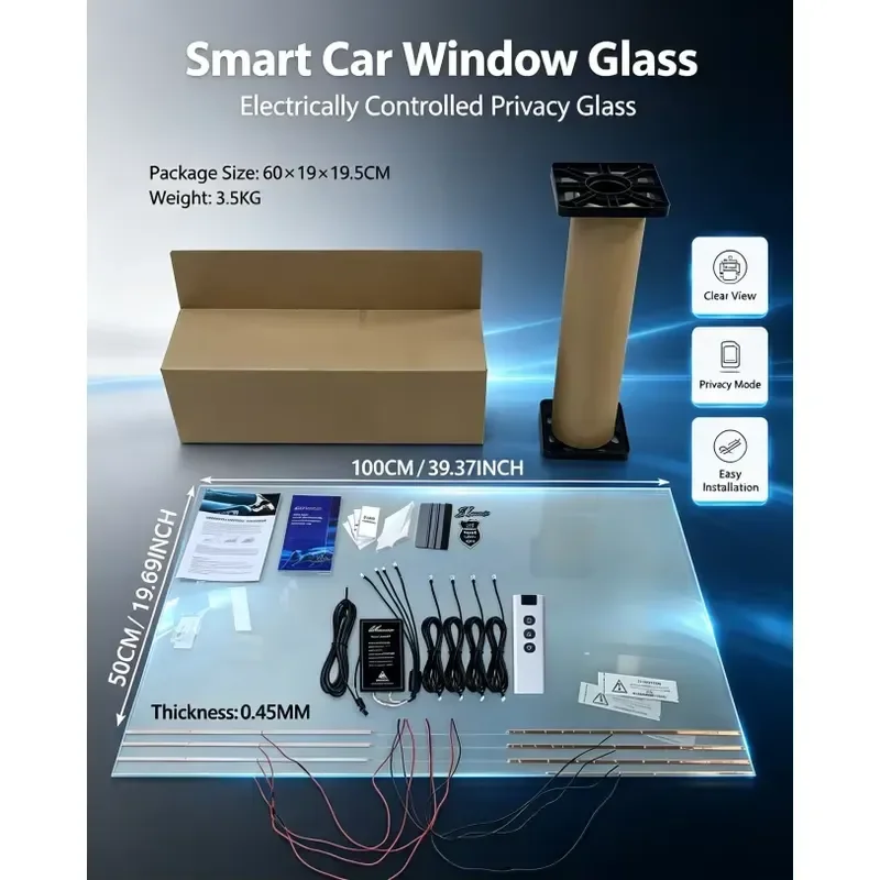Smart Car Dimmable PDLC Window Film, Electronically Controlled Frost Privacy Film, Heat Insulation Car Sunshade Window Tint
