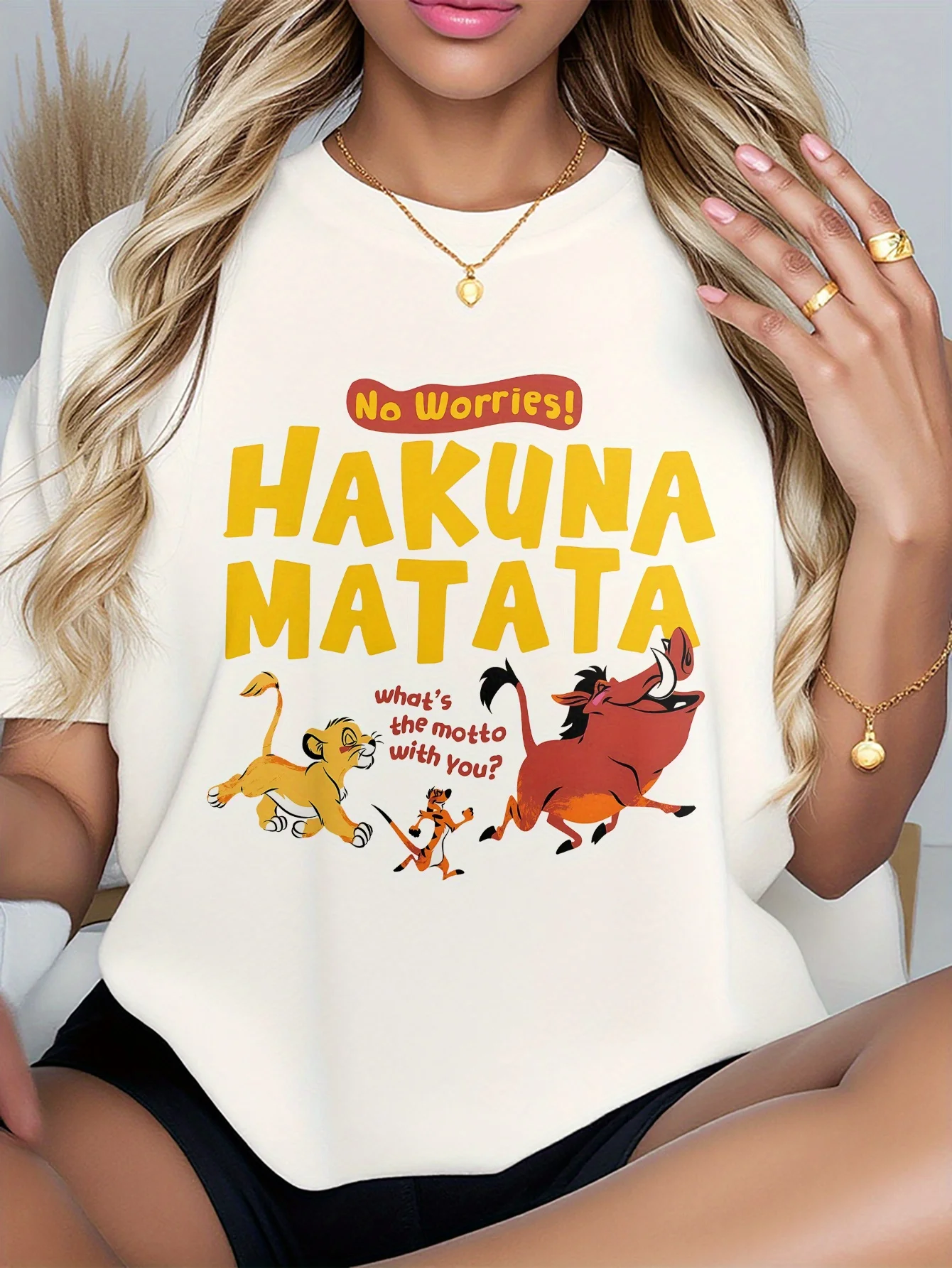 

Lion King Graphic Printing Summer Autumn Winter Cotton Men's and Women's T-Shirts Short Sleeves Luxury Outdoor Sports Brand