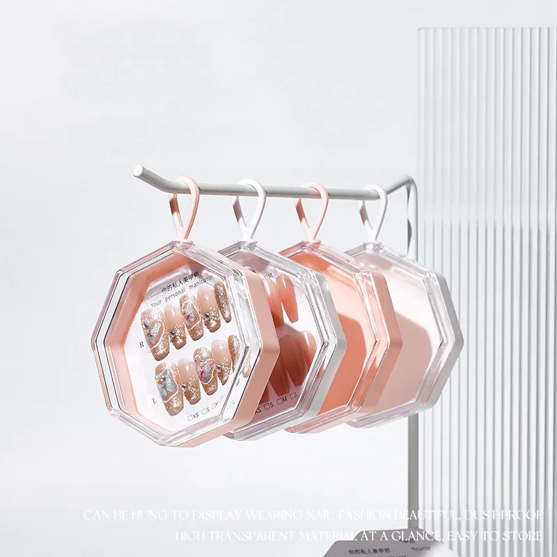 

10PCS Press On Nail Packaging Box Nail Art Display Box Fake Nail Art Organizer Holder Dustproof False Nails Display Case
