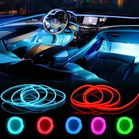 Latest 5M Neon LED Car Interior Decorative Lamps Strips USB Drive For DIY Decorative Dashboard Console Ambient Light Cold Light