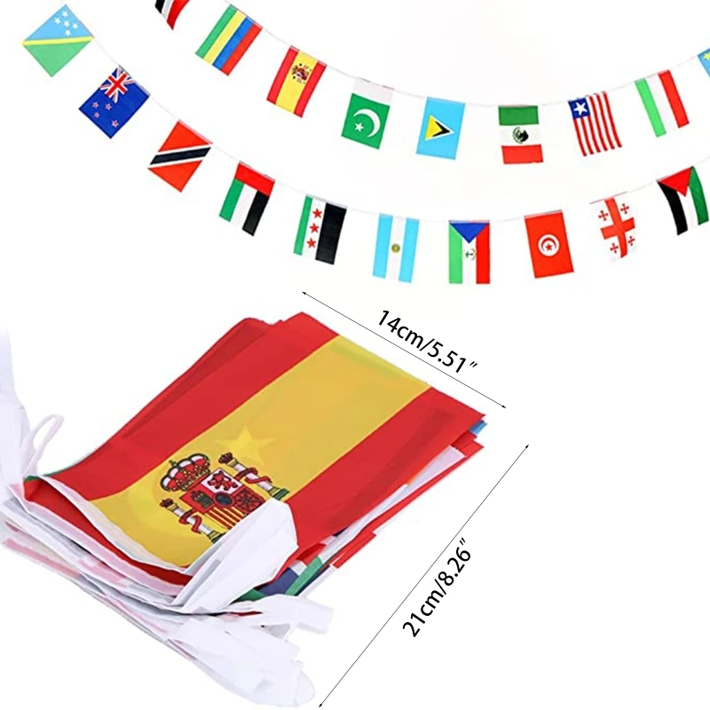 Países String Bunting Internacional para para Decorações Festa Bar 45BE