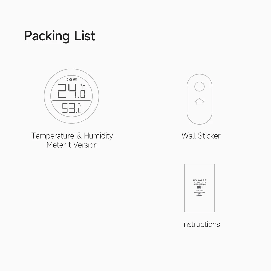 Qingping Innentemperatur- und Feuchtigkeitsmonitor T-Version Thread/BLE Hochpräzises E-Link INK Thermometer Kompatibel mit Apple HomeKit – Detail 16