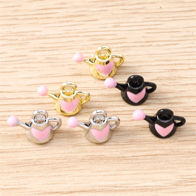 5 Stück 13 x 9 mm niedliche Emaille-Wasserflaschen-Charms-Anhänger für Schmuckherstellung, Tropfen-Ohrringe, Halsketten, Armbänder, DIY-Bastelzubehör – Detail 7