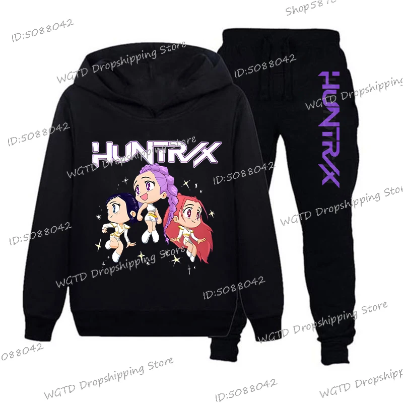 

KPop Demon Hunters Printed Children's Clothing Y2K Hoodies+Pants Sports Sets KPop Demon Hunters Korean Style Kids Hoody Suit