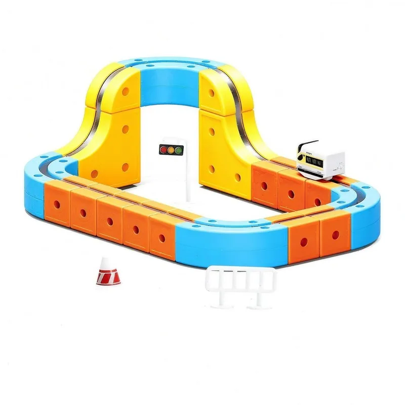 Elektrische magnetische zuigkracht magische baankubus veelzijdige magnetische montagebaan speelgoedauto cadeau voor kinderen Monteer een racebaan