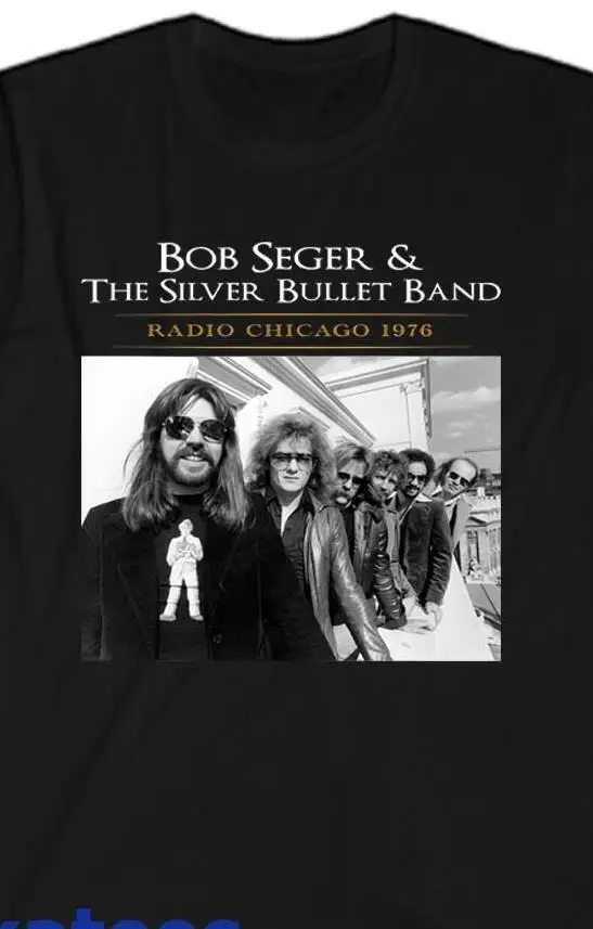 Bob Seger - The Silver Bullet Radio Chicago 19 Men s Black T-Shirt Size S to 5XL