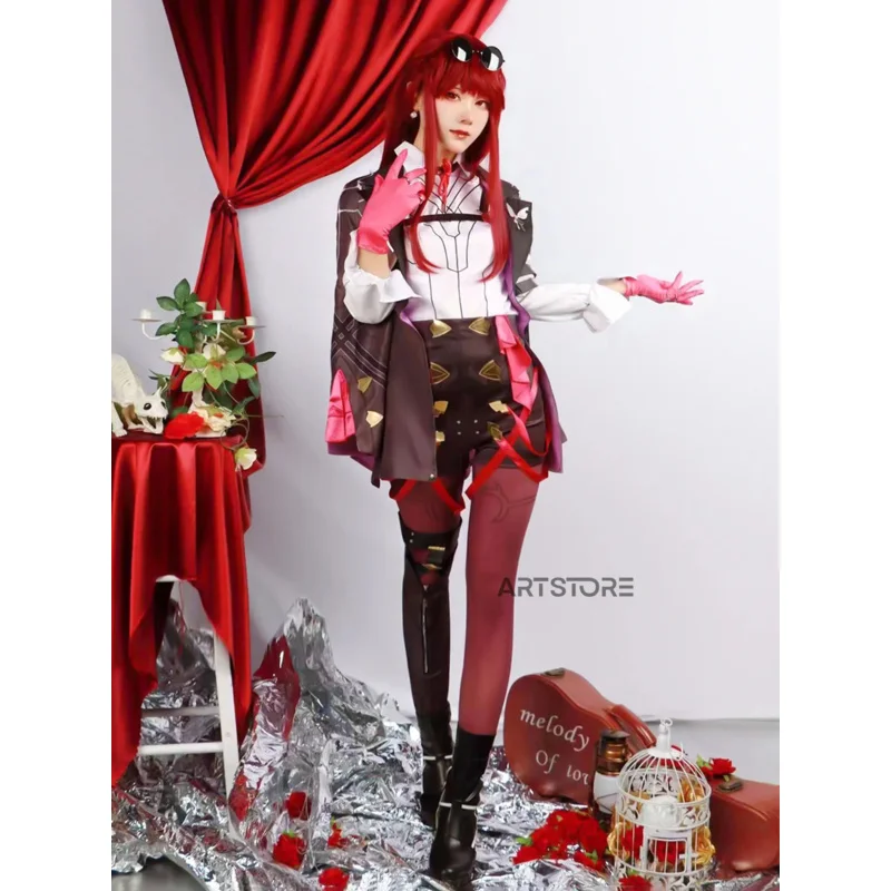 Kafka cosplay game honkai: Star rail cosplay wig full set women hair honkai Kafka shoes cosplay costume Halloween party suits