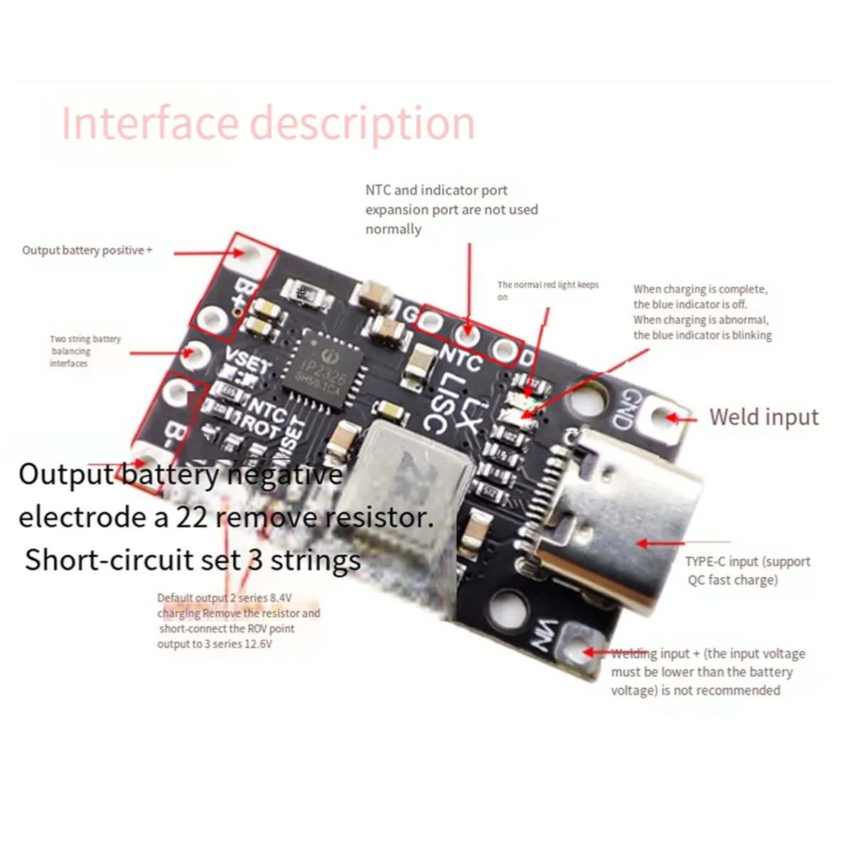 

Lithium Battery Charging Boost Module Fast Charge 3S with Balanced Support Support QC Fast Charging