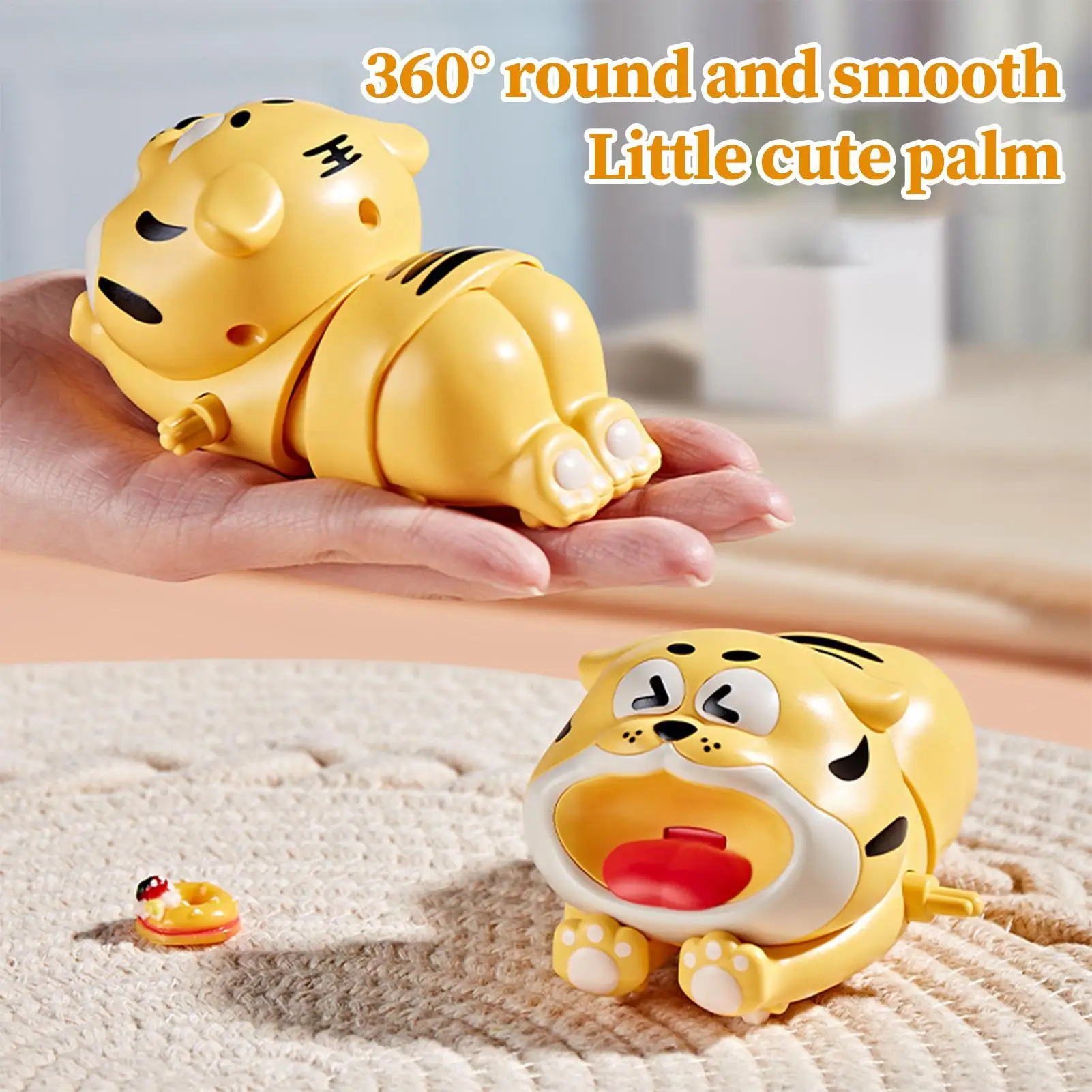 Lindo juguete de animales de tigre de cuerda para niños, niño y niña, figura de relojería para gatear, compañero de educación temprana, regalos divertidos para niños