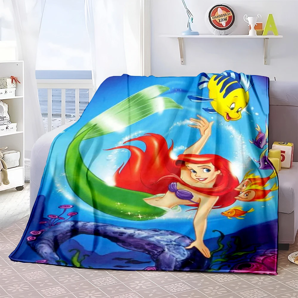 31 Style Disney Little Mermaid Flannel Blanket Fluffy Fleece Throw Camping Blankets for Children Sofa Fashion Warm Thin Blanket