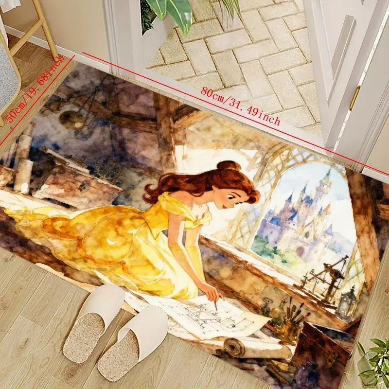 

1 шт., акварельный напольный коврик Fairytale Princess Dreamer для девочек, декор для спальни, гостиной, эстетический замок, мягкий нескользящий Ar