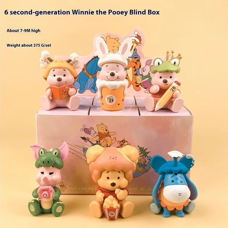 Disney Winnie The Pooh Food Themasecollectie Blind Box Set Schattige pluche figuur met Surprie Leuke cartoon handactiefiguren