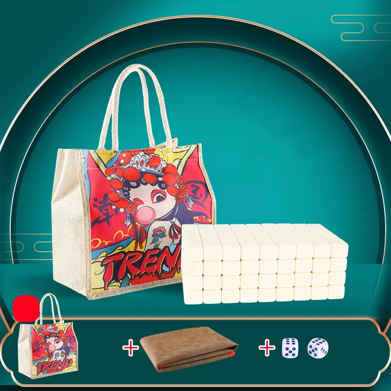 

Горячий набор для маджонга, 30 мм, высокое качество, игры для маджонга, домашние игры, 144 шт., плитка для маджонга, китайская забавная семейная настольная игра, милая MJ46