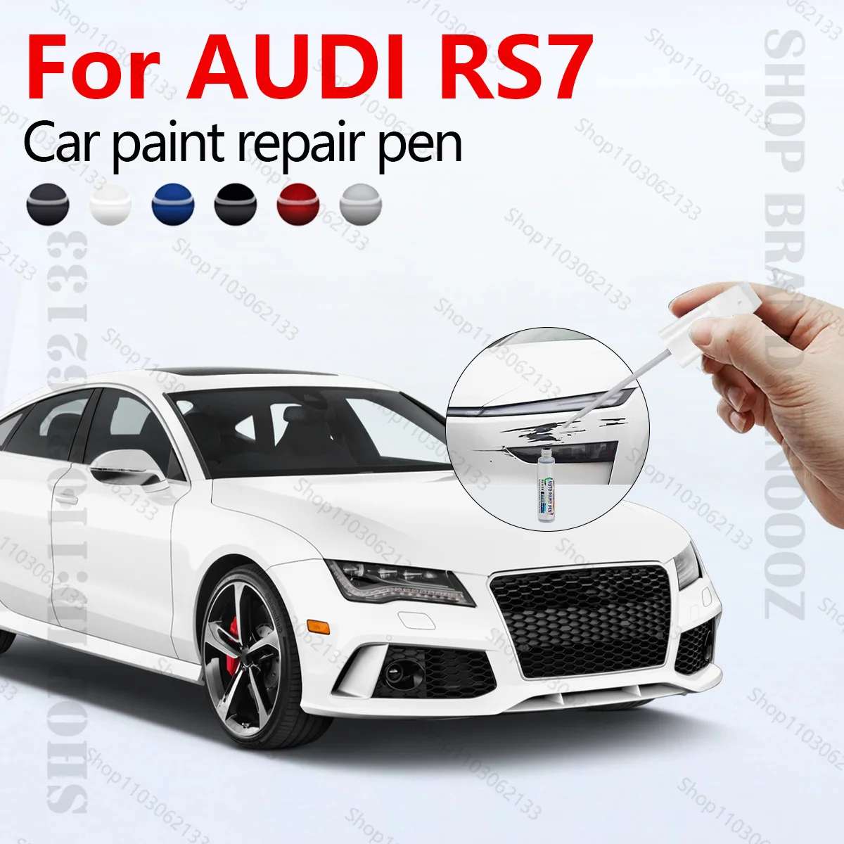 

Ручка для ремонта автомобильной краски для 2013-2023 AUDI RS7, аксессуары для ремонта царапин, белый LY9L, черный LY9BGray LX7G, коричневый LZ8S, синий LX5B