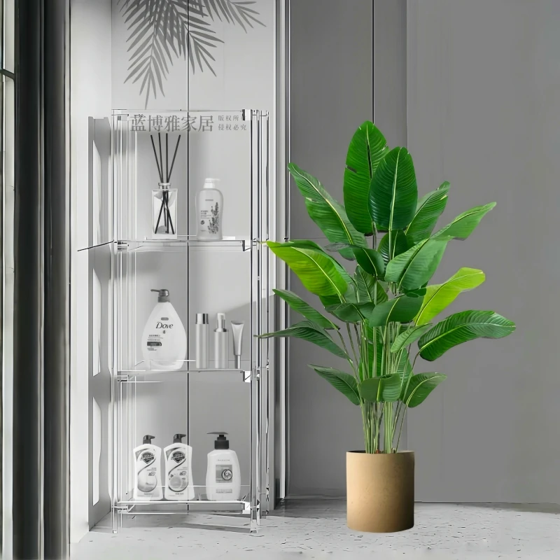 

Home Locker Bathroom Living Room Transparent Square Floor Shelf Apartment furniture