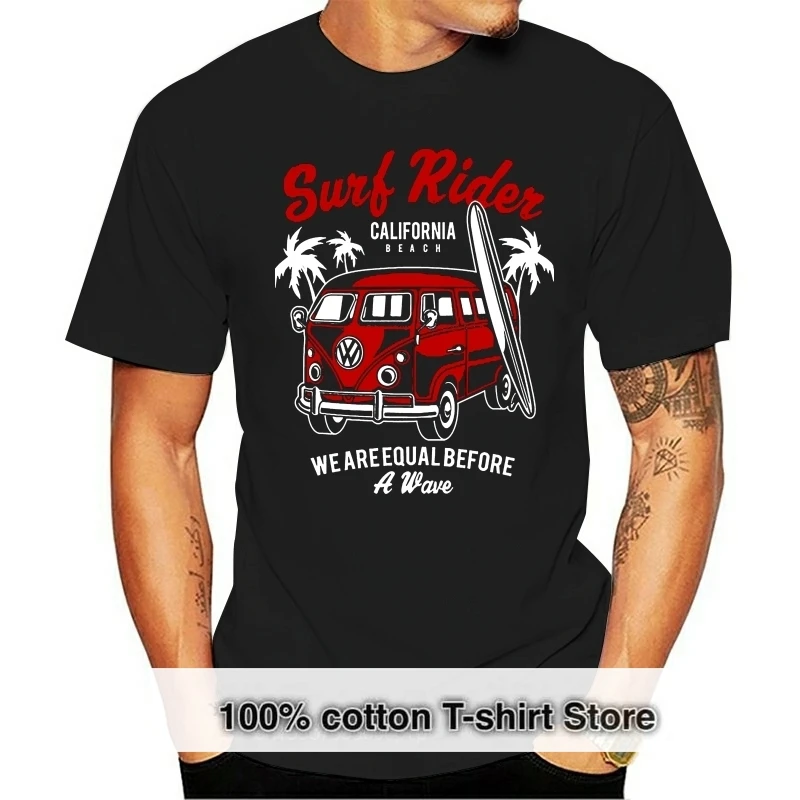 2024 Summer Cotton Tee Shirt Tee Shirt Surfer Combi Bus Hawaii Beach Vintage Cox Retro Fashion T Shirt