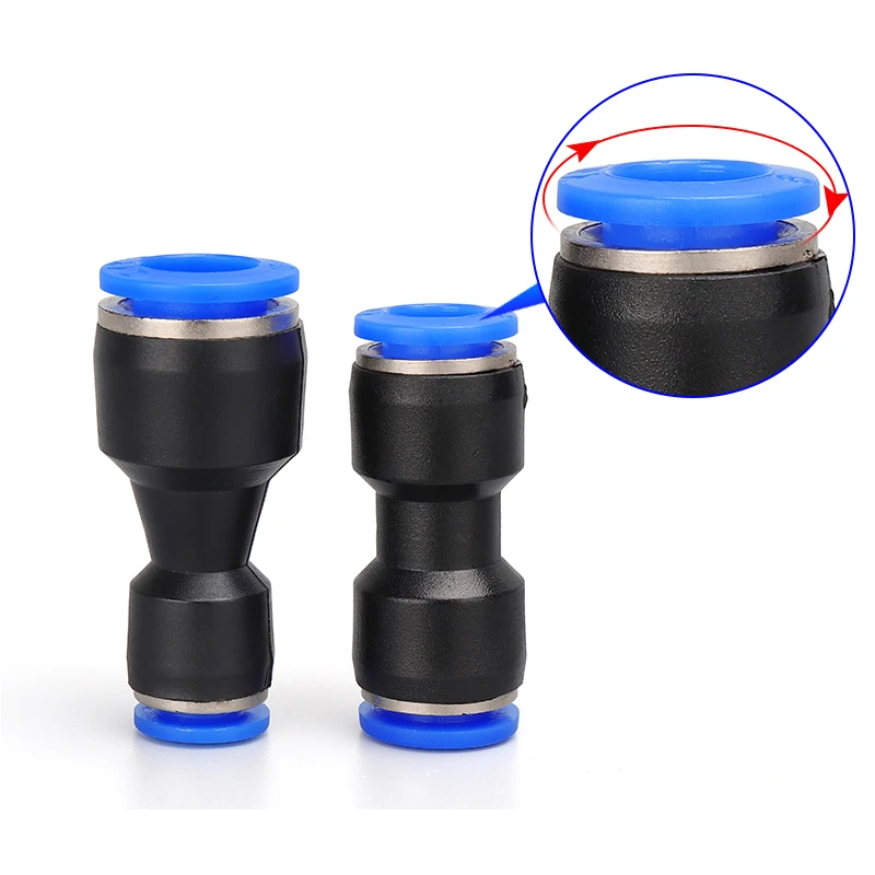 Pneumatic Fittings Fitting Plastic Connector PU PG 4mm 6mmTo 8mm 10mm Air Water Hose Tube Push in Straight Gas Quick Connectors