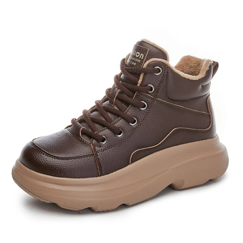 

Fujin 3.5cm Women Winter Shoes Sneakers Genuine Elather Ankle Boots Comfortable Non Slip Thermal Warm Insulated Snow Booties