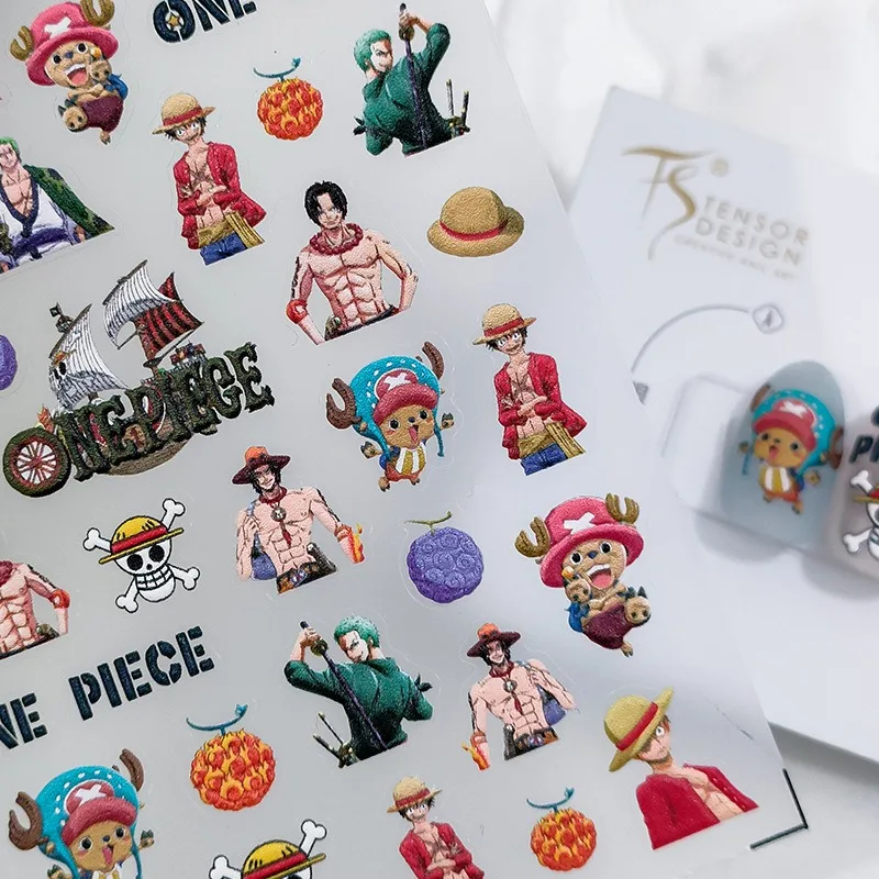 1PCS 5D Bandai Hot-Blooded Nail Stickers Accesorios de Nail Art Portátiles One Piece Saint Seiya Naruto para Niños DIY Stickers