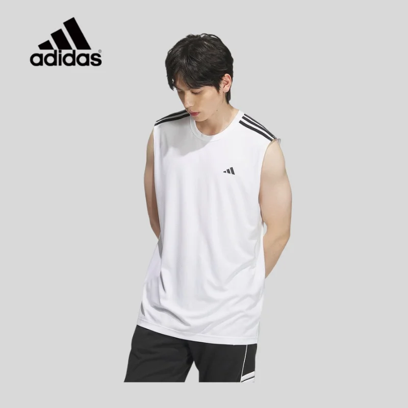 

Adidas Slim Basic Tee Vent Fabric Full Comprehensive Daily Fitness Cross Training ShirtsKE5907