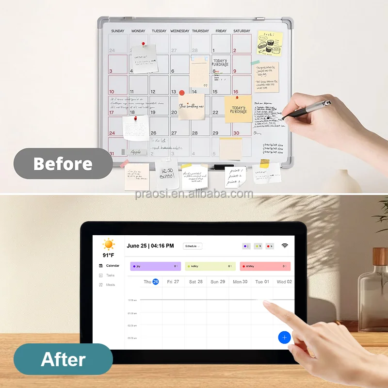 

15,6-дюймовый настенный планировщик, цифровой календарь и диаграмма работы, интеллектуальный сенсорный экран, интерактивный календарь или семейные расписания