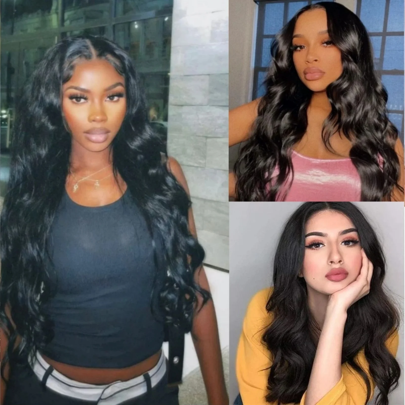 Long Black Curly Wavy Wig Synthetic Lace Front Wigs for Women Free Part Loose Deep Wave 13X4 Frontal Wig for Daily Cosplay Party