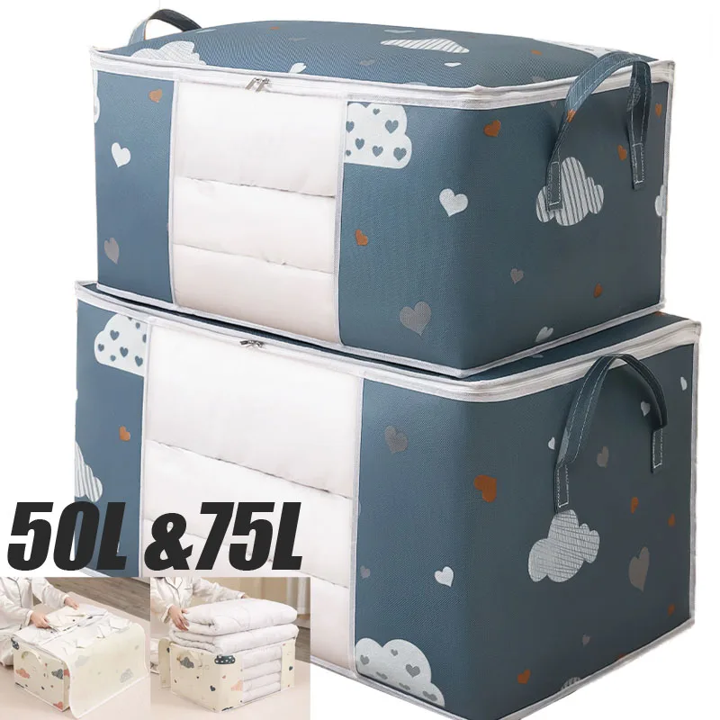 

Oversized Quilt Clothes Storage Bag Big Duvet Blanket Sorting Bags Dustproof Closet Under-Bed Storage Moisture Proof Organizer