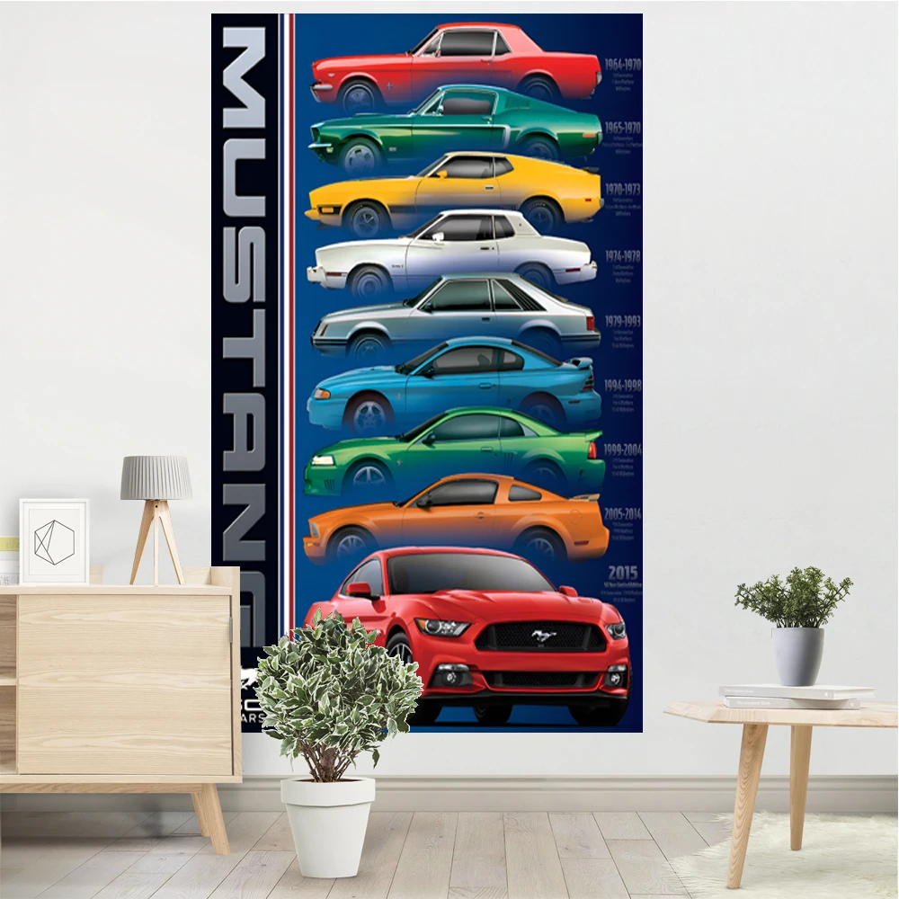 

Living Room Wall Art Bedside Home Decoration Poster Mustang Rtr Sports Tapestry