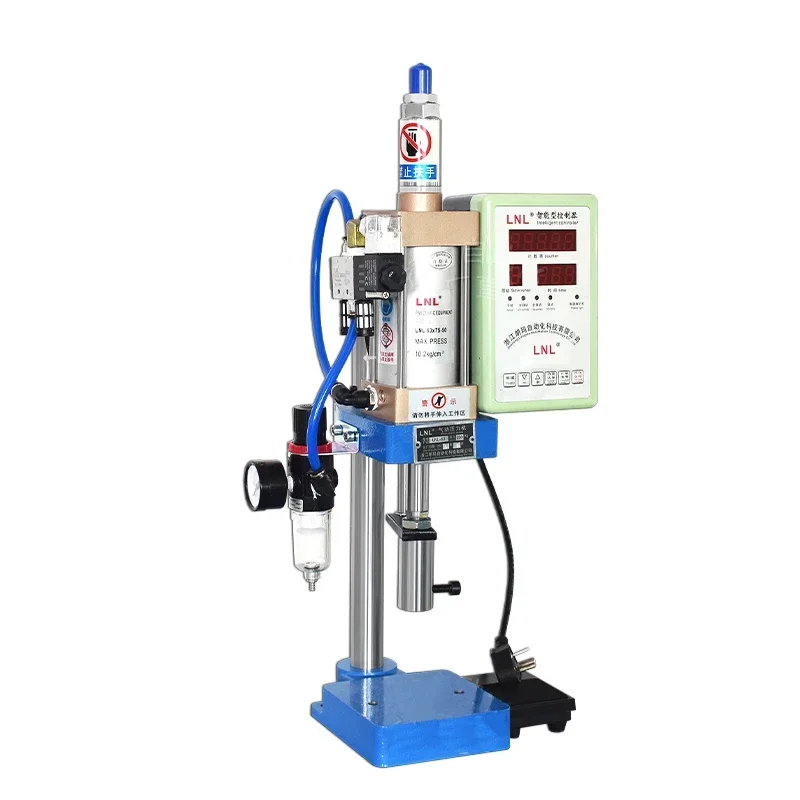 Small Pneumatic Punching Machine 200kg Single Column 63 Type Bench Press Button Controller High Precision Riveting Machine