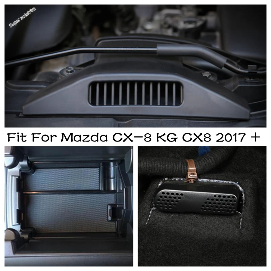 

Car Engine Air Inlet Vent / Seat Under Floor AC Outlet Dust Cover / Storage Box Accessories For Mazda CX-8 KG CX8 2017 - 2021