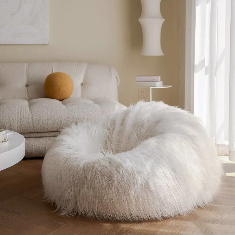 

Edamame bag bag lazy sofa comfortable plush small sofa bedroom recliner lamb wool