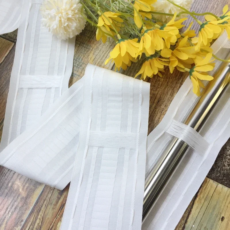 5~30 Meters Pull Pleated Tape Multifunction Hook Tape Pleat tape for Curtain Rod Rail White Non Woven Curtain Accessories CP137H