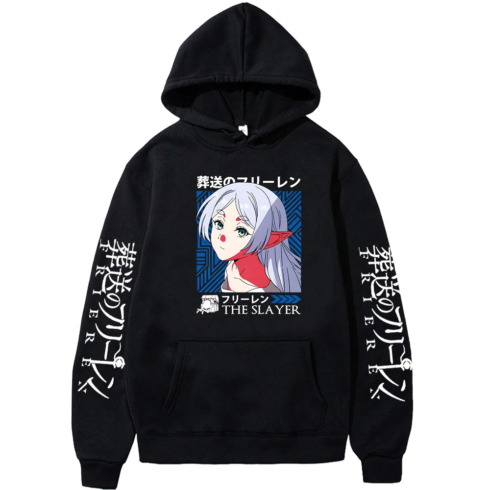 Anime Beyond Journey\'s End Plus Size Hoodies fot Women Cute Frieren Print Sweatshirts Harajuku Long Sleeve Graphic Streetwear