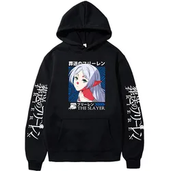 Anime Beyond Journey's End Plus Size Hoodies fot Women Cute Frieren Print Sweatshirts Harajuku Long Sleeve Graphic Streetwear