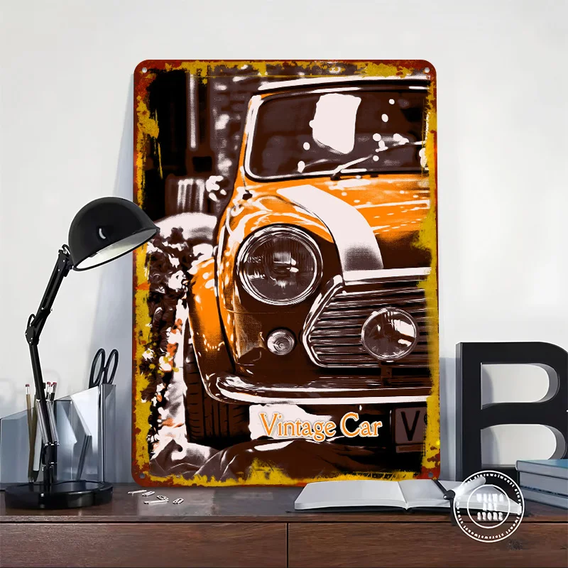 Vintage UK Car Cooper Metal Poster Customized Wall Art Retro Vintage Metal Signs for Man Cave Bathroom Decor Room Accessories