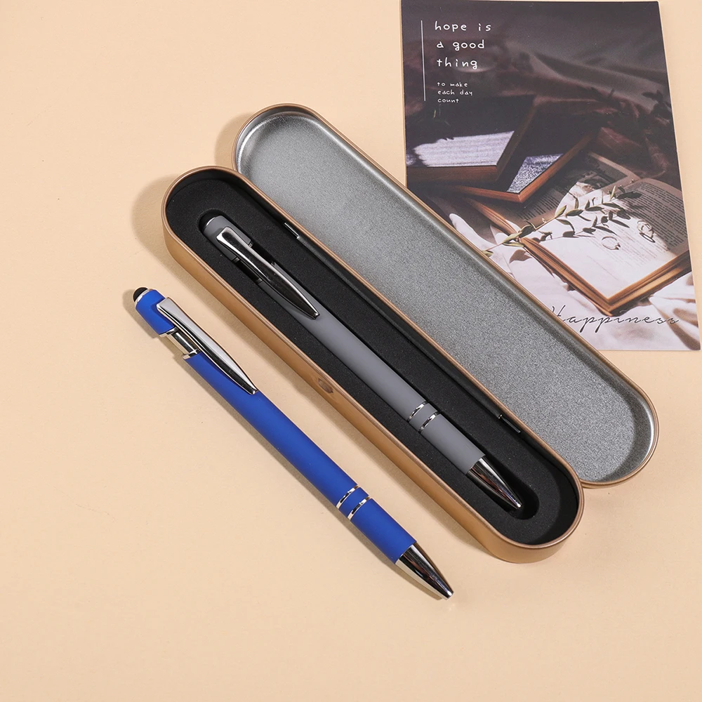 Custom Text Ballpoint Pen Personalized Name Metal Push Pen Graduation Gift School Supplies Customized Text Stylus Ballpoint Pen