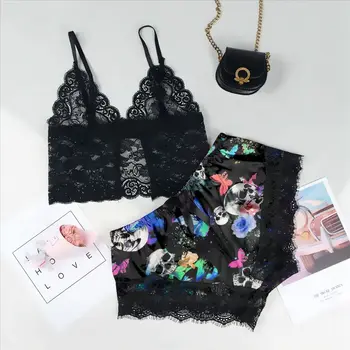 여성용 섹시 잠옷 홈웨어 세트, 스플릿 해골 레이스 엣지, 섹시 시스루, 에로틱 잠옷 홈웨어, 투피스 세트, 여름 신상