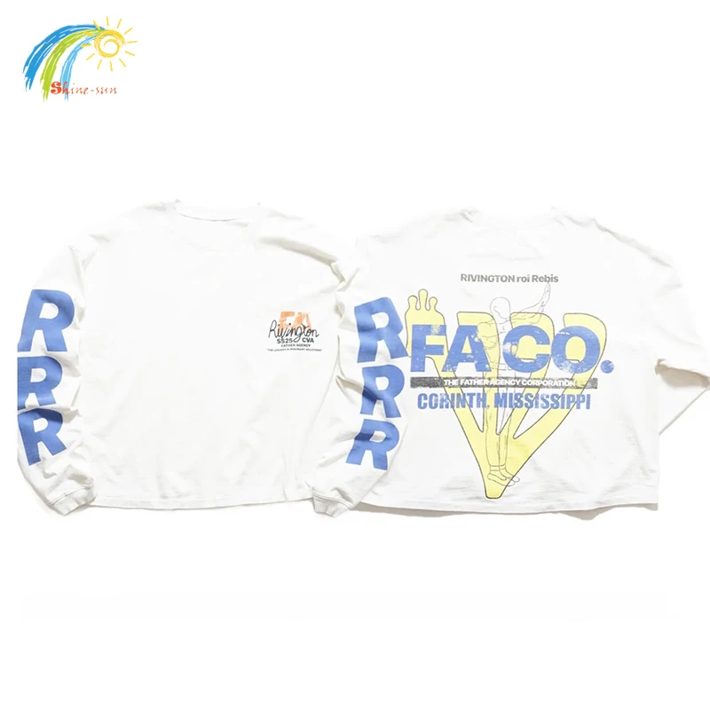 

Классическая белая футболка с логотипом RRR123, футболка с длинными рукавами для мужчин и женщин, уличные винтажные футболки большого размера, футболка RRR-123