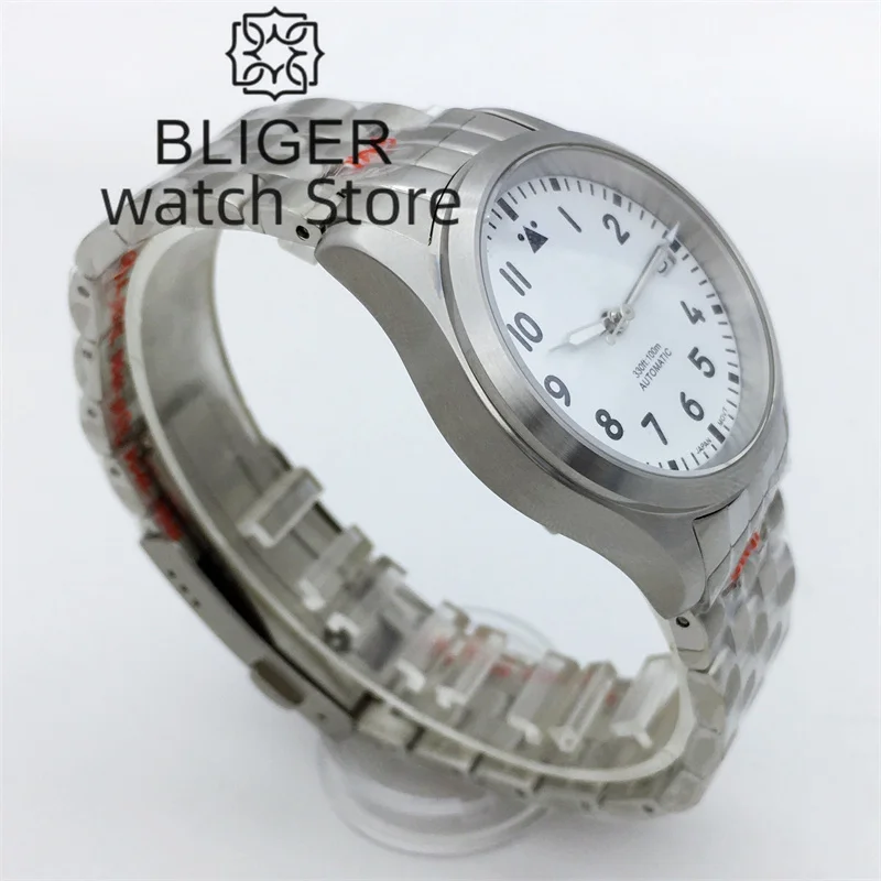 BLIGER Field Watches Japan NH35A Movement 36mm 39mm Lady Men Stainless Sport Mechanical Wristwatch Dome Sapphrie Glass Pilot