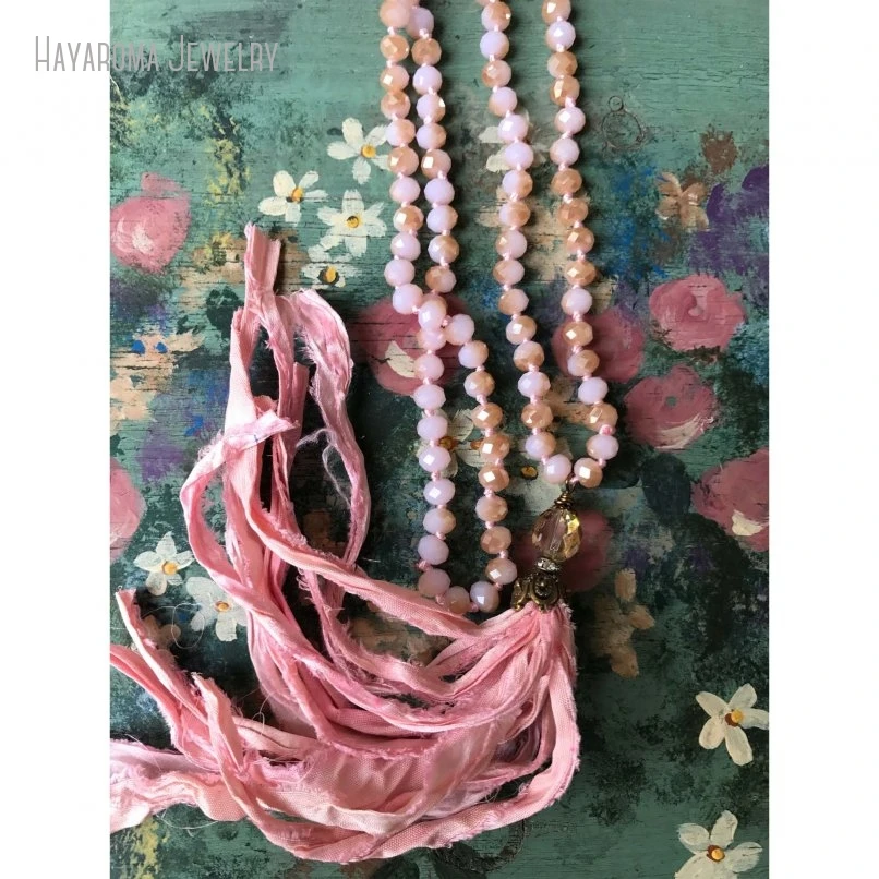 10Pcs Romantic Shabby Boho Chic Sari Silk Tassel Jewelry Unique Accessory Holiday Gift Idea Simple Glam Necklace