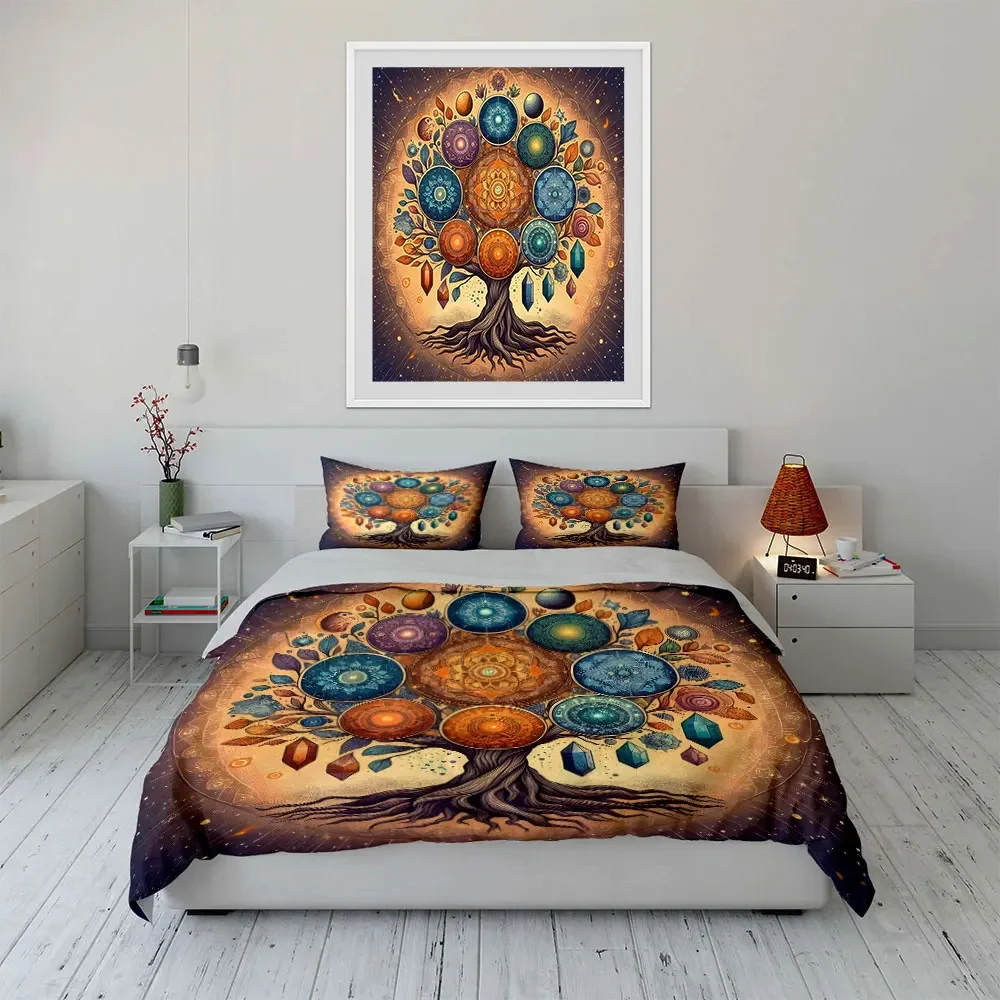 Mandala Wall Art Set Decor Multiple sizes kid's and adults' bedroom Exquisite 3PC bedding set, gift