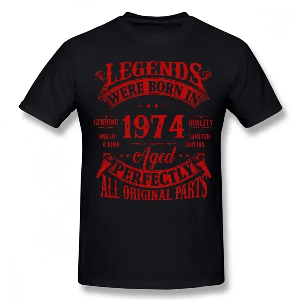 50th Birthday Vintage Legends Born in 1974 50 Years Old T Shirt Streetwear Short Sleeve Gifts Summer Style T-shirt Mens Clothing