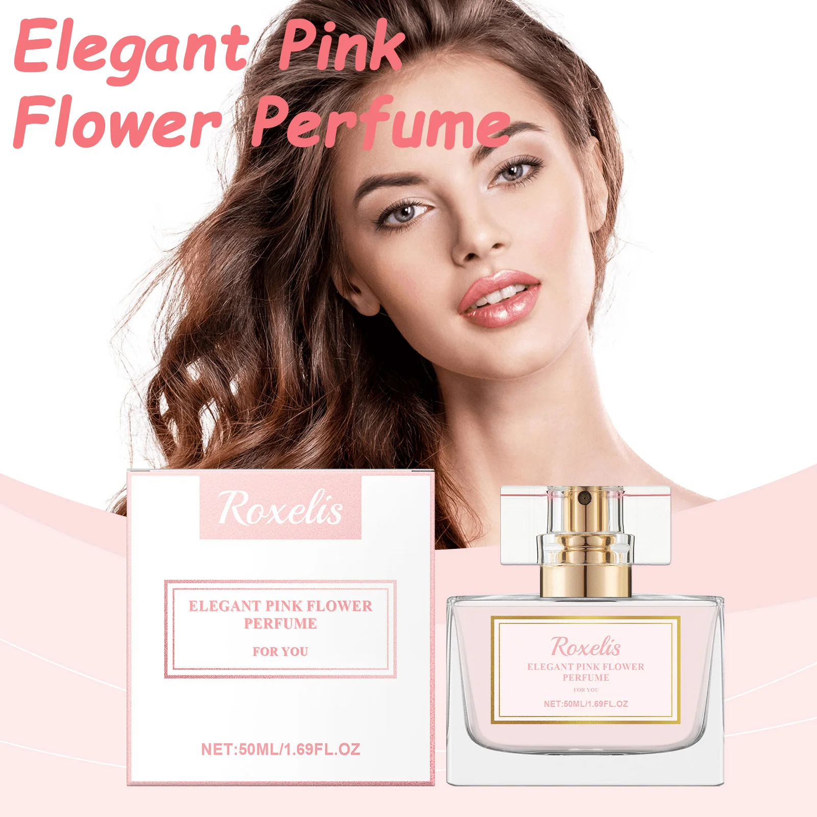 

Fragrant Perfume Women Elegant Pink Flower Perfume Floral Scent Odor Remover Lighted Fragrance Portable Body Perfume for Dating