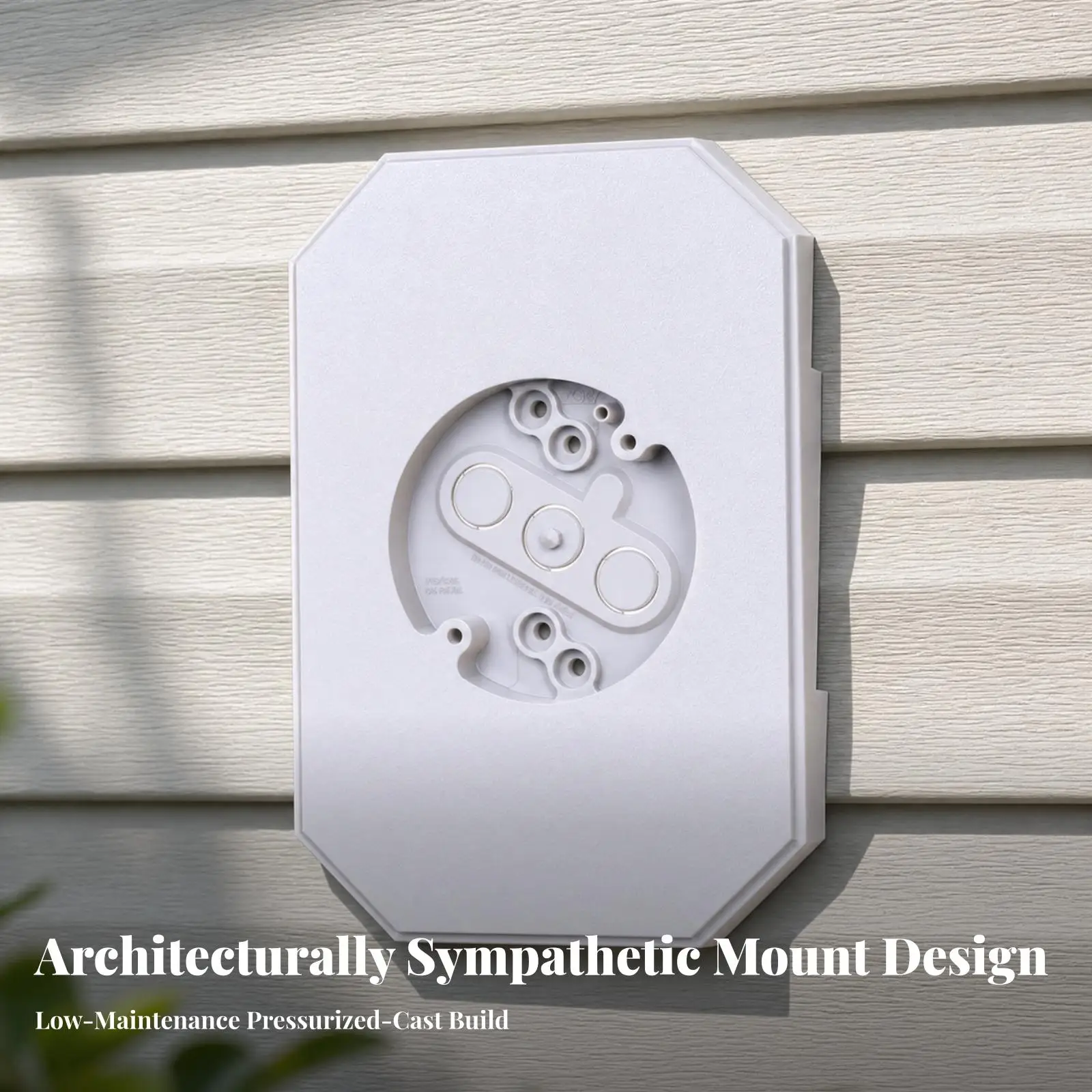 Wall Mounting Plate for Exterior Light Bracket Lap Siding Octagonal Design with Wire Management Hole
