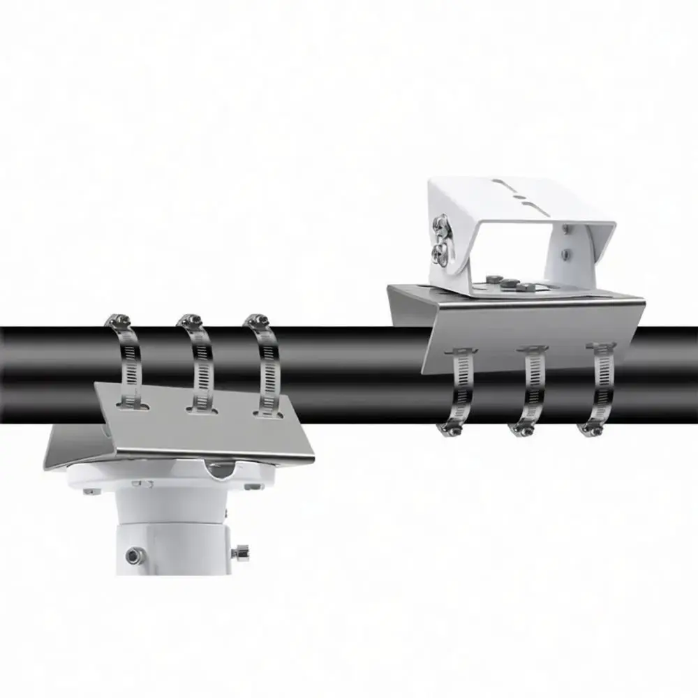 Industrial Stainless Steel Pole Mount Adapter For CCTV Camera Support Plate Column Hoop Fixed Mounting Base Tool