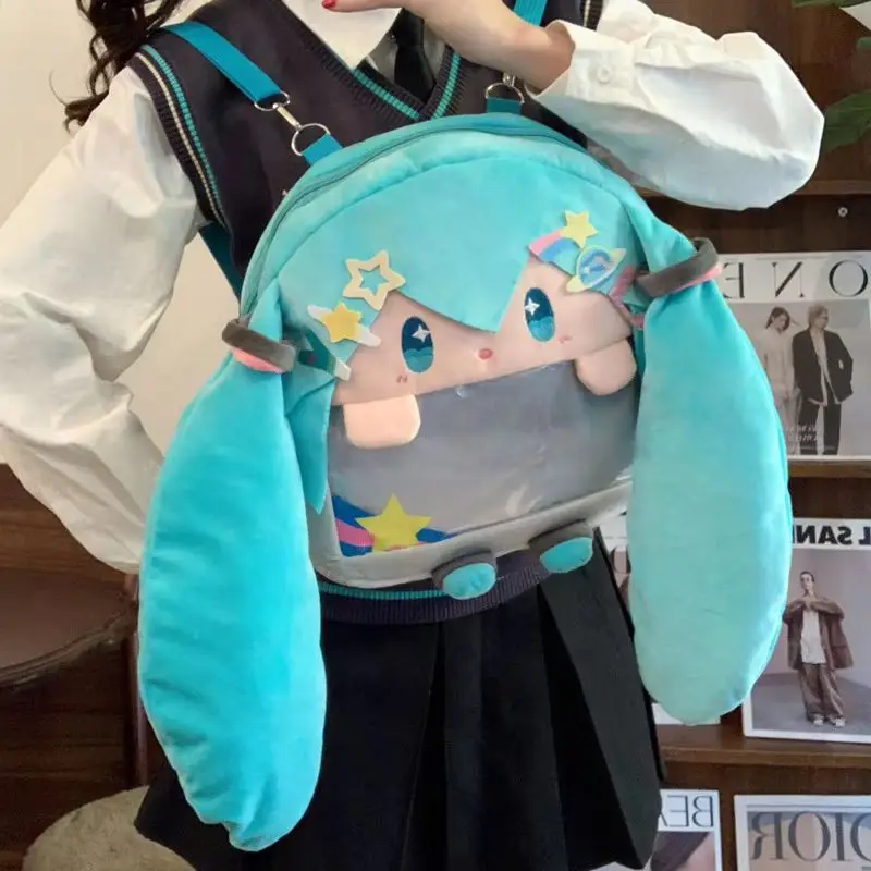 かわいいふふ初音ミク-itabag-大容量漫画バックパックティーン大人女の子コスプレ-ita-バッグアニメコンベンション用