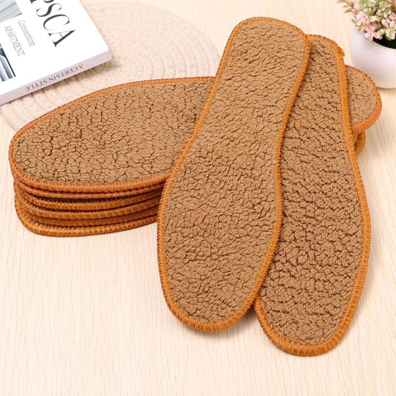 Winter Thermal Insoles Women Men Self Heated Plush Shoe Pads Simulation Cashmere Insert Insole for Snow Boots Thicken Insoles