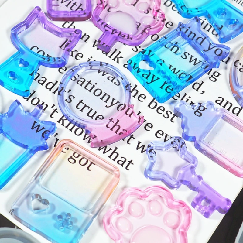 DIY Cat Claw Pendant Resin Crystal Silicone Mold Quicksand Beverage Cup Pendant Keychain Pendant Epoxy Mold Jewelry Handmade