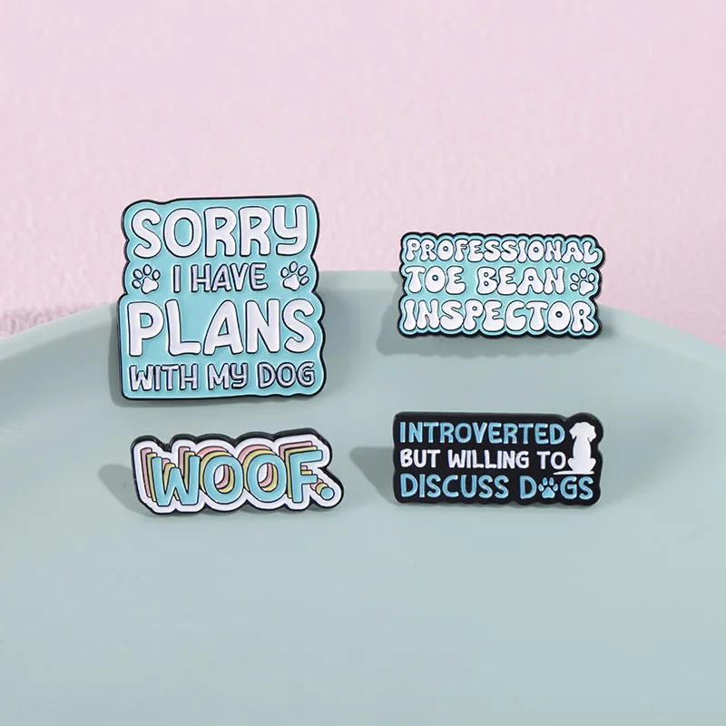 Creative Rainbow Letters Enamel Brooch WooF IT'S OKAY TO CRY Metal Badge Punk Dog Claw Lapel Pins Jewelry Gift For Kids Friends - Image 5