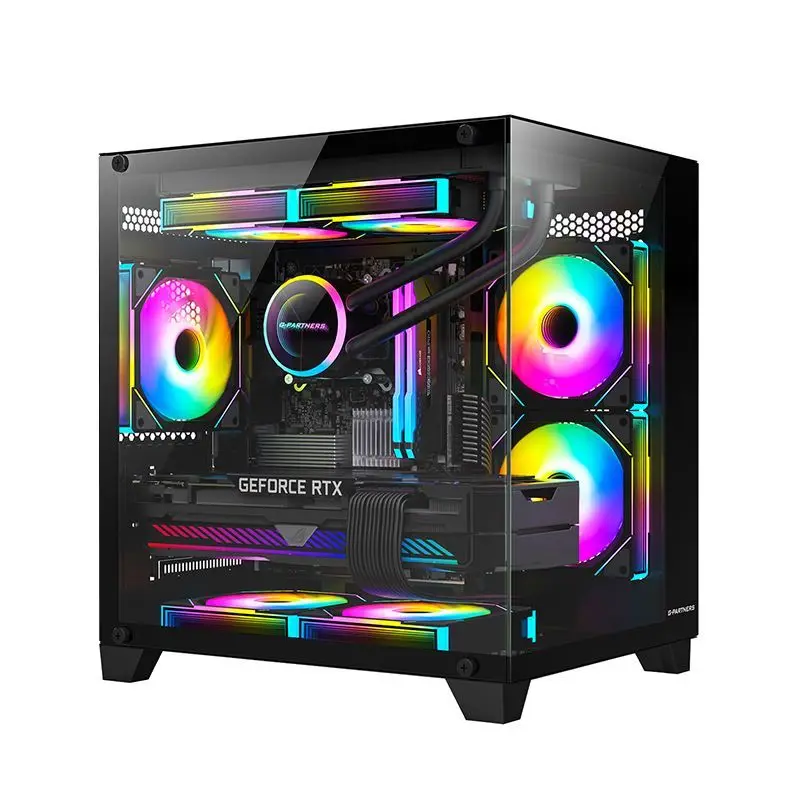 Build Desktop PC i3 12100 i5 12400 H610m 16G DDR4 M.2 RX580 Gaming PC Computer with RGB Desktops Prebuilt Accessories